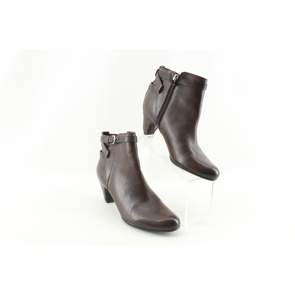 Sam Edelman Maddox Brown Leather Ankle Booties Zip Women's Size 7M‎ US 38 EU